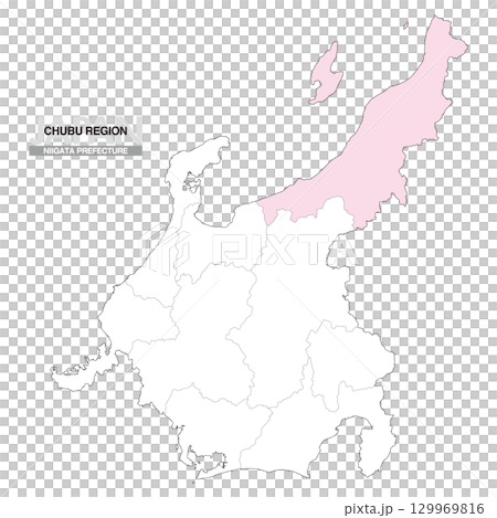日本中部地區新潟縣地圖（含縣界）01 129969816