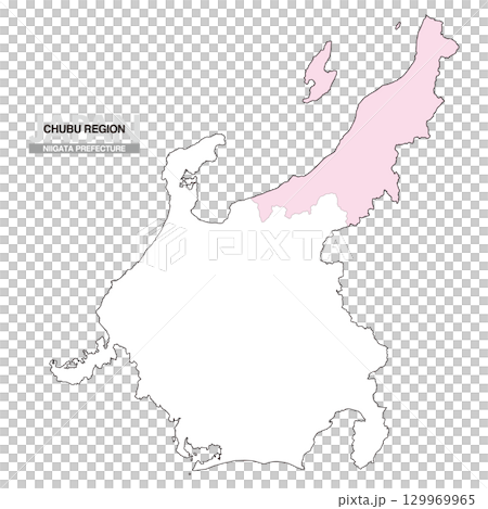 日本中部地區新潟縣地圖無縣界 01 129969965