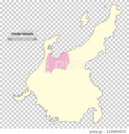 日本地圖中部地區富山縣無縣界 02 129969970