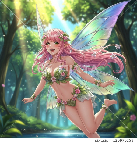 美しい妖精の女の子 129970253