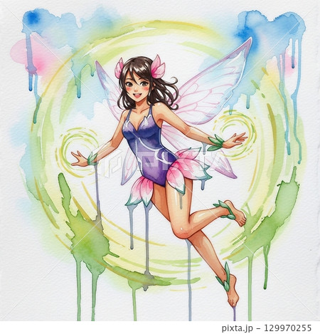 美しい妖精の女の子 129970255