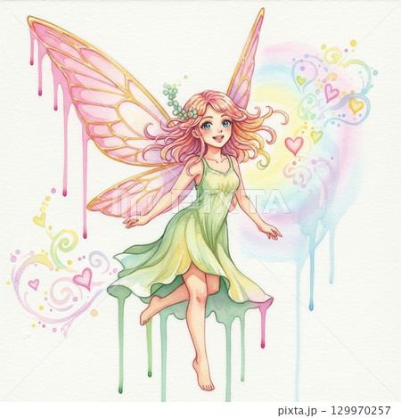 美しい妖精の女の子 129970257