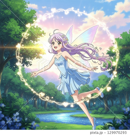 美しい妖精の女の子 129970293