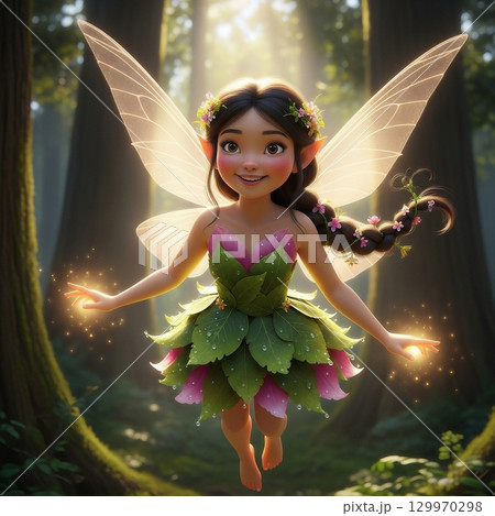 美しい妖精の女の子 129970298