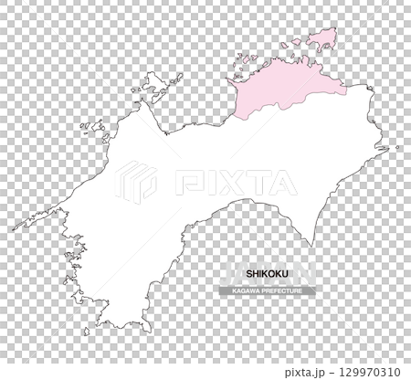 Map of Japan Shikoku Kagawa Prefecture No prefectural borders 01 129970310