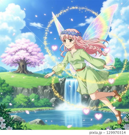 美しい妖精の女の子 129970314