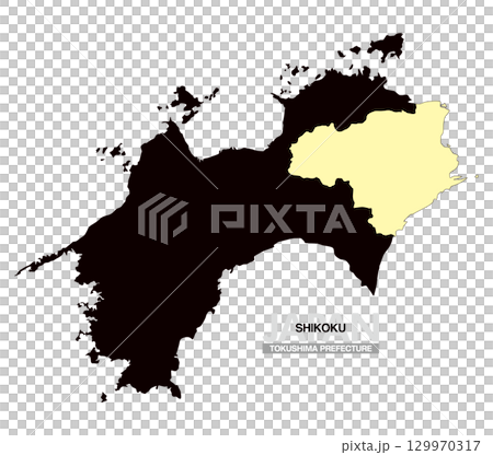 Map of Japan Shikoku Tokushima Prefecture No Prefectural Borders 03 129970317