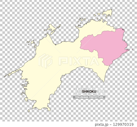 日本地図 四国 徳島県 県境無し 02 129970319