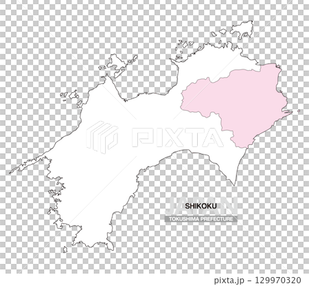 日本地図 四国 徳島県 県境無し 01 129970320