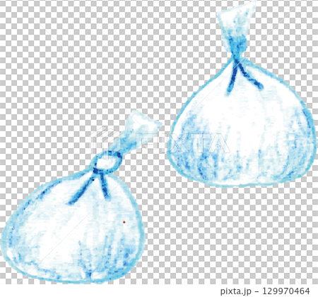 色鉛筆で描いたゴミ袋 129970464