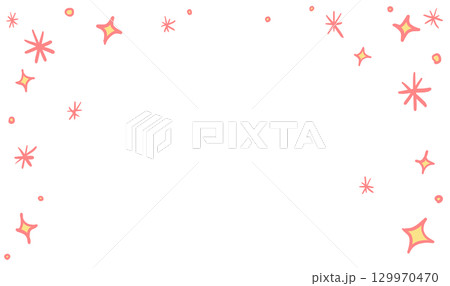 Starry background, night sky stars and sparkle element banner background hand drawing doodle illustration 129970470