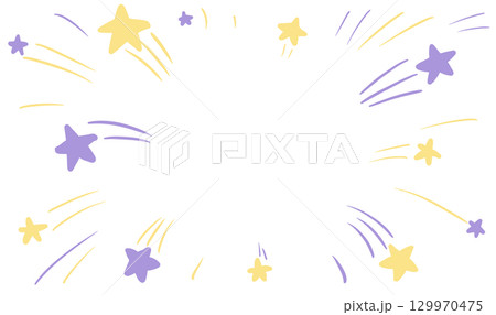 Starry background, night sky stars and sparkle element banner background hand drawing doodle illustration 129970475