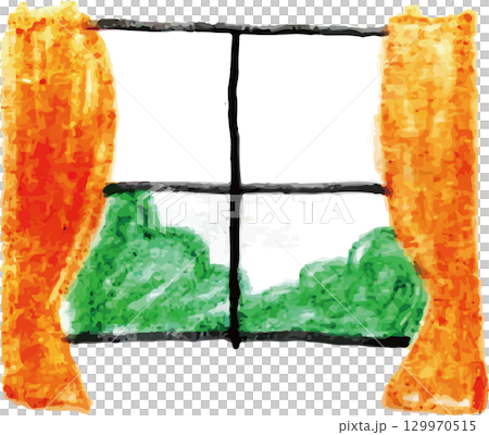 房間窗戶景觀插圖 129970515