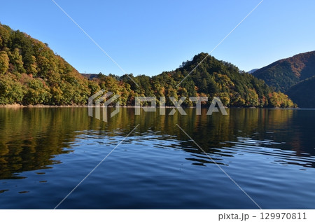 紅葉が美しい奥多摩湖 東京 紅葉が美しい奥多摩湖 東京 129970811