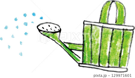 色鉛筆で描いたジョウロ 129971601