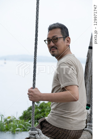 日間賀島の恋人ブランコ 愛知県南知多 日間賀島の恋人ブランコ 愛知県南知多 129971747