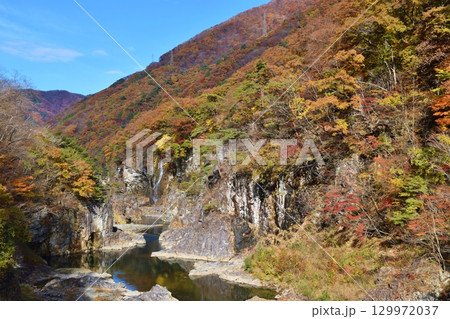 紅葉が美しい龍王峡 栃木 紅葉が美しい龍王峡 栃木 129972037