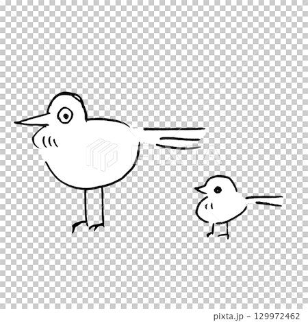 鳥の親子 129972462