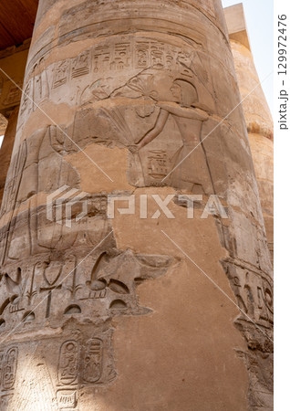 Ancient ruins of Karnak Temple in Luxor, Egypt 129972476