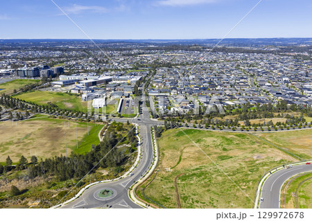 Residential houses in the suburb of Oran Park in NSW, Australia Residential houses in the suburb of Oran Park in NSW, Australia 129972678