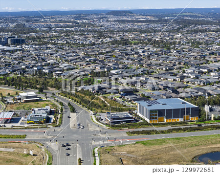 Residential houses in the suburb of Oran Park in NSW, Australia Residential houses in the suburb of Oran Park in NSW, Australia 129972681