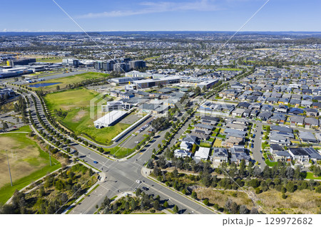 Residential houses in the suburb of Oran Park in NSW, Australia Residential houses in the suburb of Oran Park in NSW, Australia 129972682