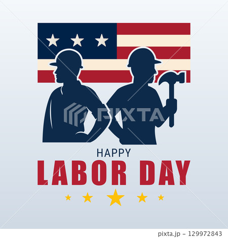 american workers silhouette labor day design 129972843