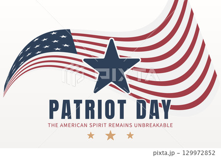 patriot day with star and waving usa flag 129972852