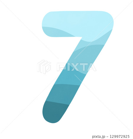 Blue number seven 129972925