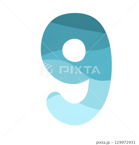 Blue number nine 129972931