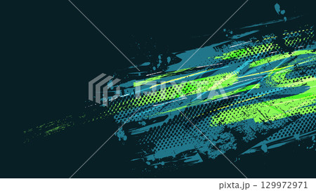 Blue and Green Brush Background in Halftone Style. Scratch and Texture Elements For Design Blue and Green Brush Background in Halftone Style. Scratch and Texture Elements For Design 129972971