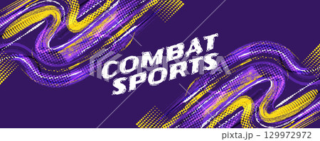 Purple and Yellow Brush Background in Halftone Style. Sport Background with Grunge Style. Scratch and Texture Elements For Design 129972972