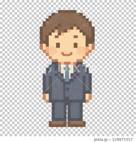 [Work] Illustration of a businessman (male office worker) 129973357