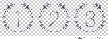 Laurel line drawing material that can be used for rankings 129973429