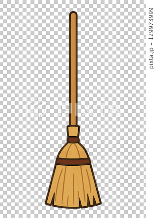 ほうきのイラスト（掃除道具・切り抜き） 129973999