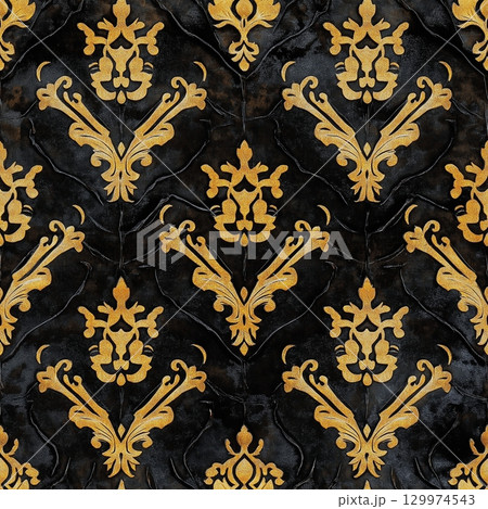 The seamless golden pattern	 129974543