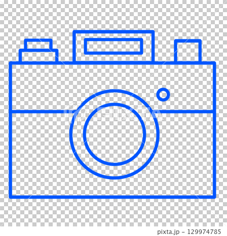 青色のカメラ線画イラスト 信頼感と清潔感ある透過PNG 青色のカメラ線画イラスト 信頼感と清潔感ある透過PNG 129974785