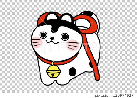 Cute round dog illustration 129974927