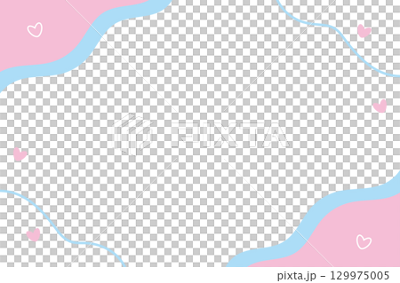 可愛的心形孟菲斯設計框架 129975005