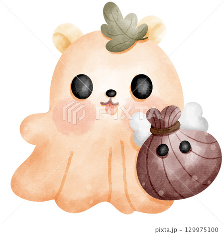 Little Ghost Hamster Cartoon Little Ghost Hamster Cartoon 129975100