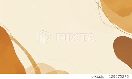 ブラウンとベージュのシンプルな抽象背景 129975276