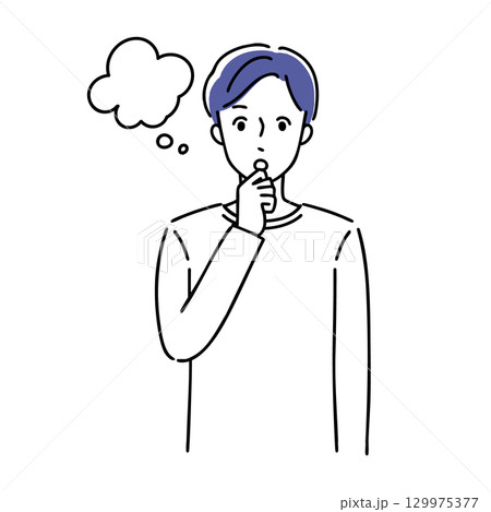 困る若い男性 129975377