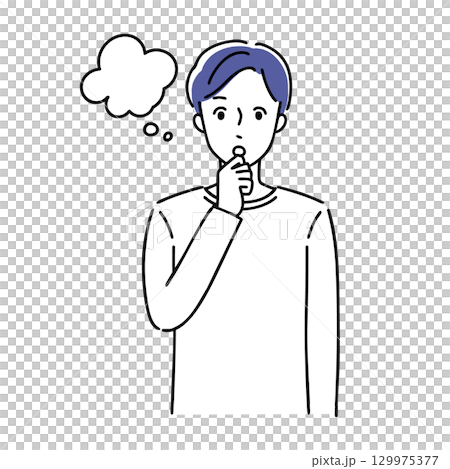 困る若い男性 129975377
