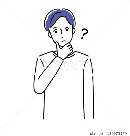 困る若い男性 129975379