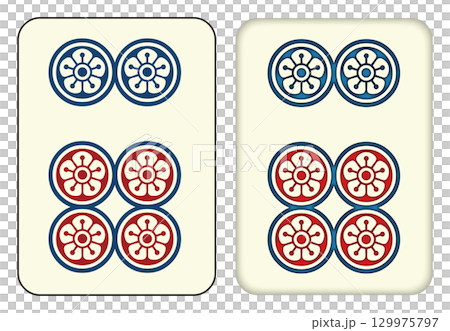 Mahjong tiles_6 tubes/low pins_6 129975797