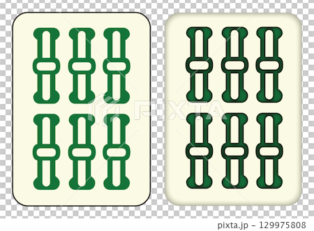 Mahjong tiles_6 ropes/low saw_6 Mahjong tiles_6 ropes/low saw_6 129975808