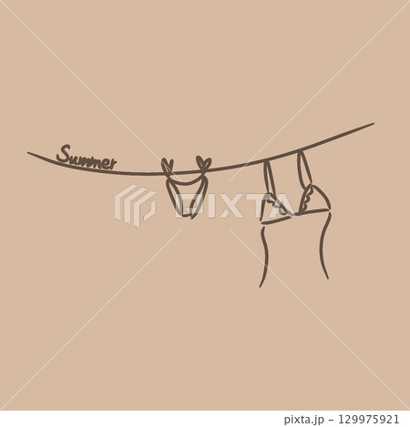 干された水着 129975921