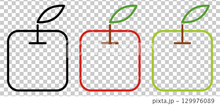 Colorful square apple icon set Colorful square apple icon set 129976089