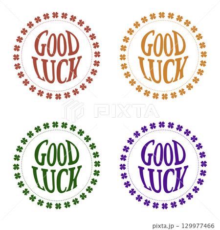 GOOD LUCKロゴ　クローバーフレーム（秋カラー4点セット） 129977466