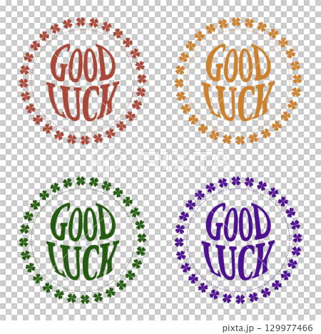 GOOD LUCKロゴ　クローバーフレーム（秋カラー4点セット） 129977466